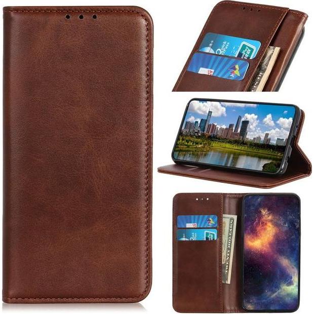 Thumbnail - MU Classic Classic V Leder Bookcover Series (Motorola Edge), Smartphone Hülle, Braun
