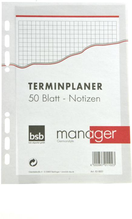 Actual product image BSB-Obpacher Inserts for timer approx. A5, chequered (A5)