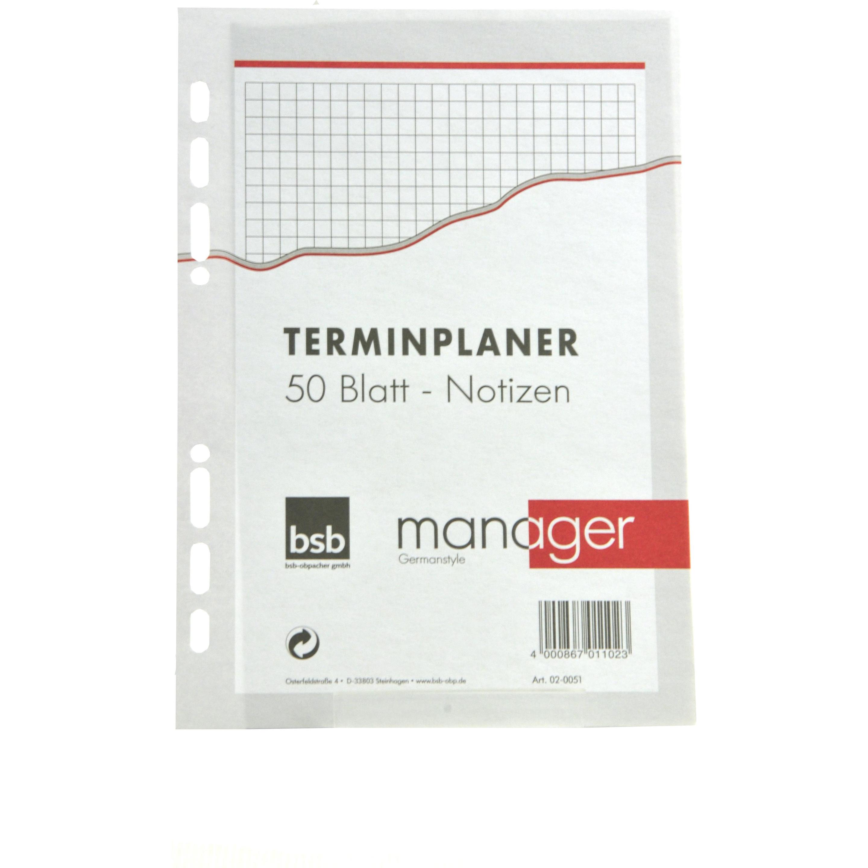 Thumbnail - BSB-Obpacher, Kalender, Einlagen für Timer ca. A5, kariert (A5)