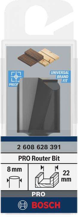 Immagine prodotto Bosch Professional Zubehör Fresa per scanalature 8 mm, D1 22 mm, L 25