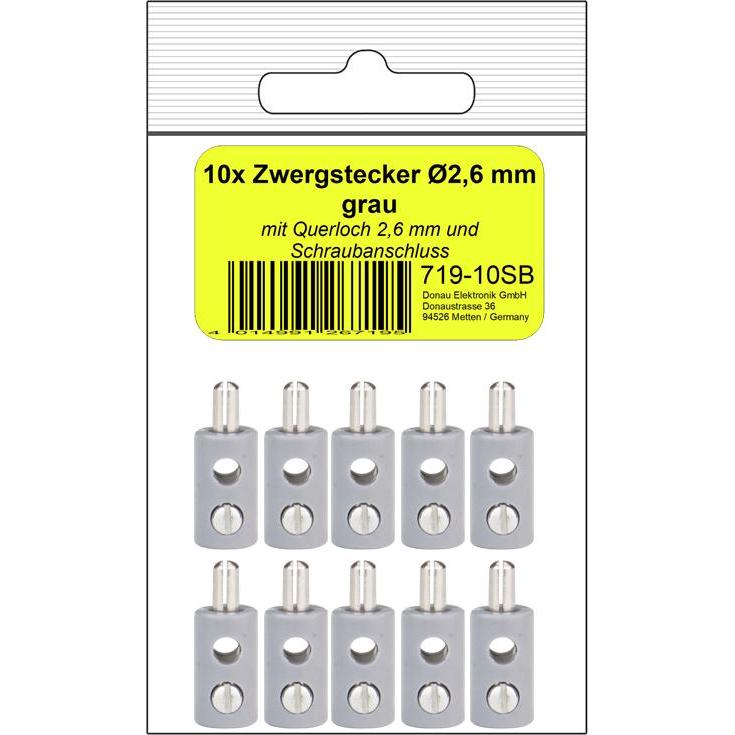 Donau 10 ZWERGSTECKER 2,6mm grau in SB, Elektronikkabel + Stecker, Grau