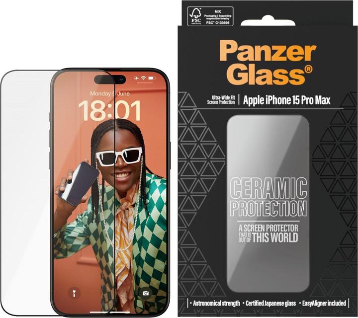 Immagine prodotto PanzerGlass Ultra-Wide Fit (1 Pezzo/i, Apple iPhone 15 Pro Max)