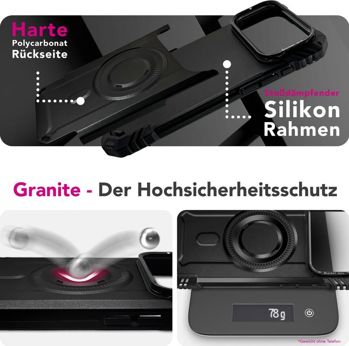 Actual product image Nalia MagSafe Cover "Granite" - Panzer Schutz Hülle Stossfest mit Kickstand - Military Outdoor Case (Apple iPhone 17 Pro Max)