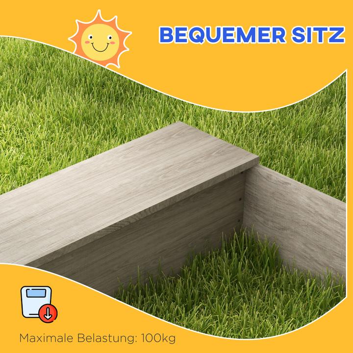 Image du produit Outsunny Sandkasten Tannenholz Grau