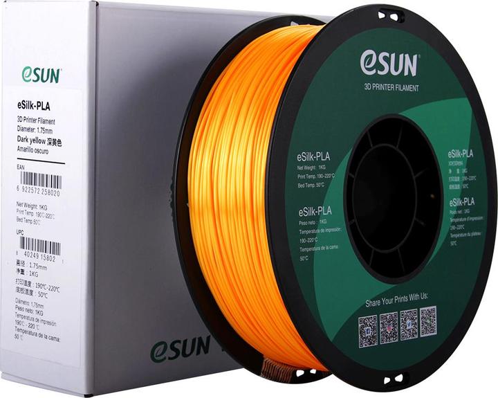 Image du produit eSUN eSilk-PLA 1,75mm D. Yellow 1kg Filament 3D (PLA, 1.75 mm, 1000 g, Jaune)