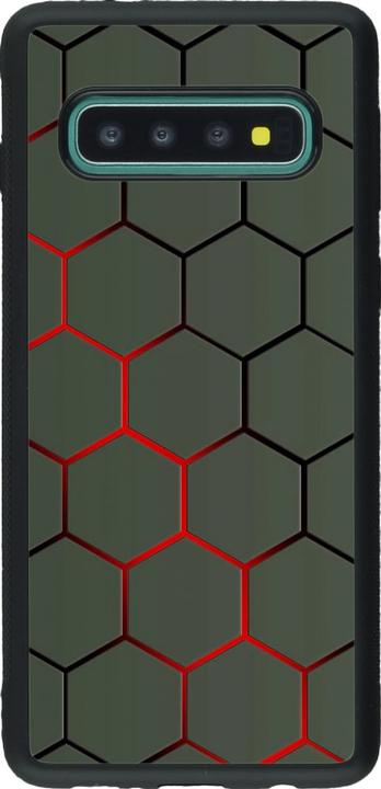Produktbild PhoneLook Hülle Silikon schwarz Geometric Line red (Samsung Galaxy S10+)