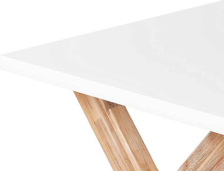 Produktbild Beliani Gartenmöbel Set Faserzement 200 x 100 cm 6-Sitzer Stühle weiss / beige OLBIA (200 cm)