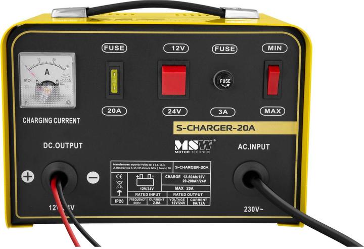Actual product image MSW Heavy Duty Battery Charger - 12/24 V - 8/12 A (12V, 24V, 12 A)