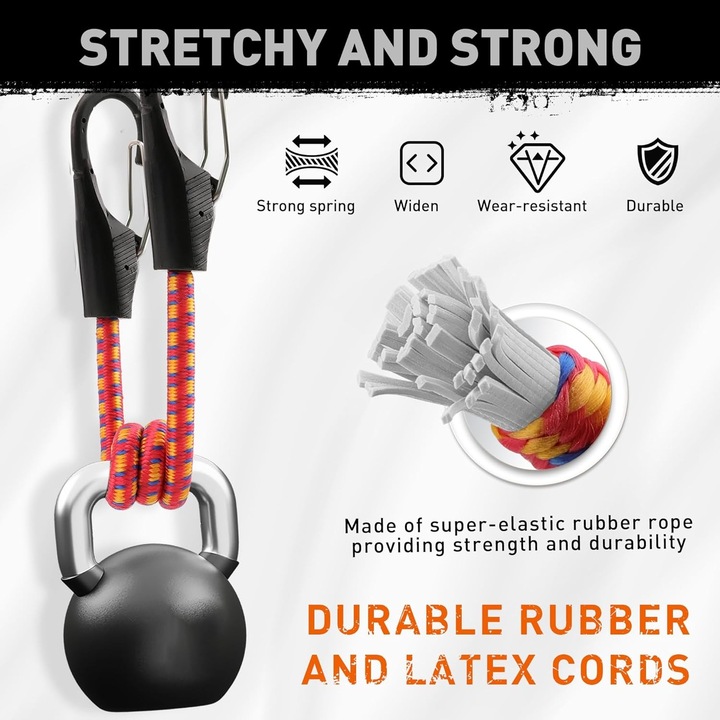 Actual product image Swissdetector Elastic cords - Sturdy - 18 inches - secure hooks (X5)