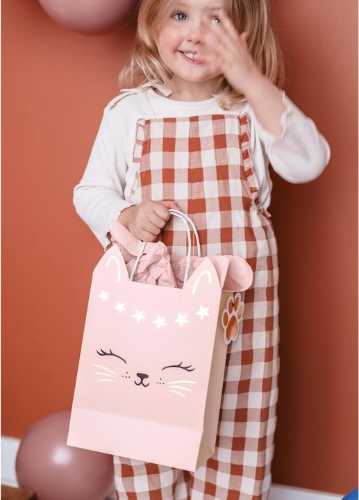 Produktbild Partydeco Geschenktüte Katze, 1 Stück, Hellrosa (Geschenktüte, 1 x)