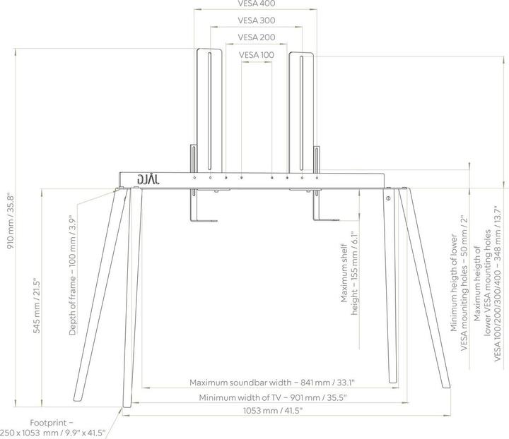 Actual product image JALG Minimalist TV-Stand (30 kg, 42" - 55")