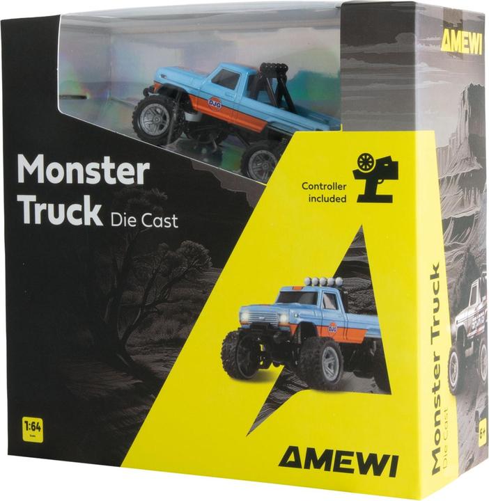 Produktbild Amewi Monster Truck Die Cast 1:64 RTR, Blau/Orange (RTR Ready-to-Run)