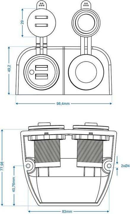 Image du produit ProPlus Kit de montage : prise DIN + double prise USB