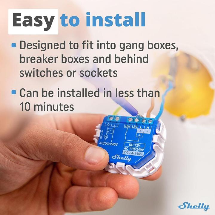 Image du produit Shelly Plus 1 (Actionneur de commutation)