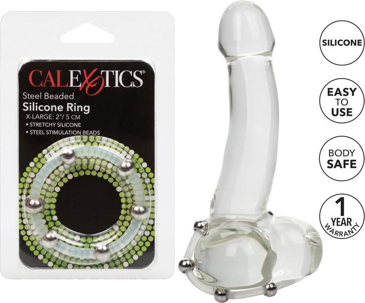Immagine prodotto CalExotics Anello in acciaio con perline in silicone XL (5 cm)