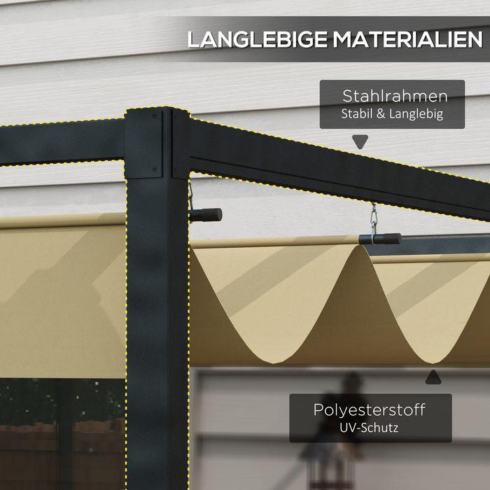 Image du produit Swisshandel24 Pergola 3x2m, mit verstellbares Dach, Freistehend, Sonnenschutz, Khaki (298 cm, 213 cm)