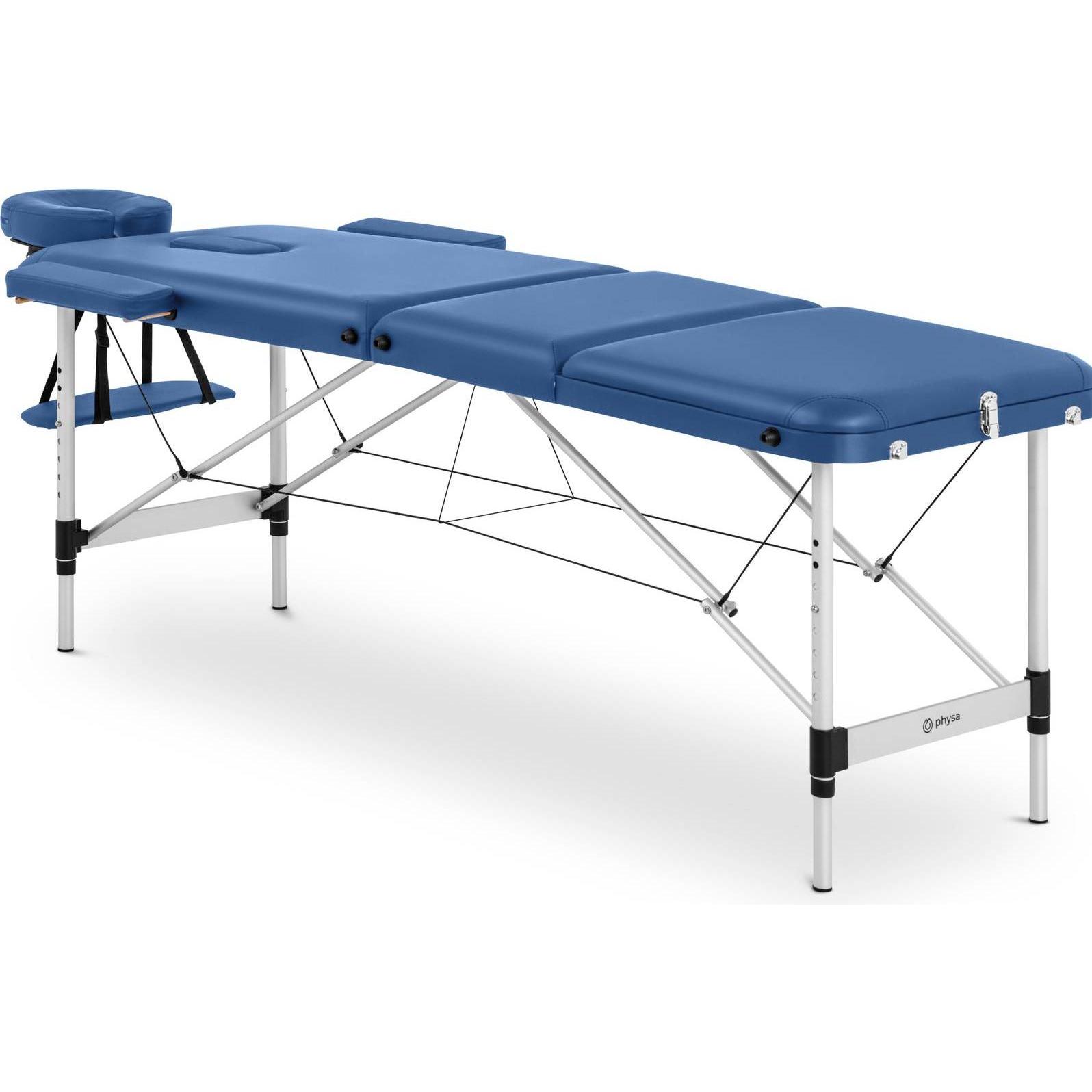 Physa, Massageliege + Massagesessel, Massageliege klappbar Massagebank Massagetisch Holzrahmen 180 kg blau