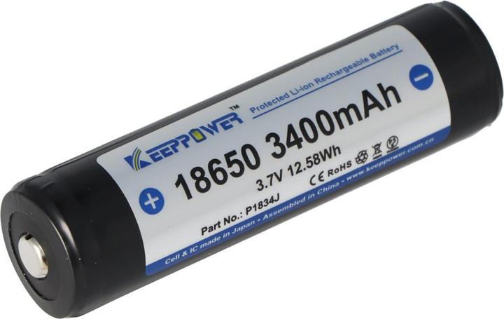 Actual product image Keeppower Battery 18650 protected with PCB (1 pcs., 18650, 3400 mAh)