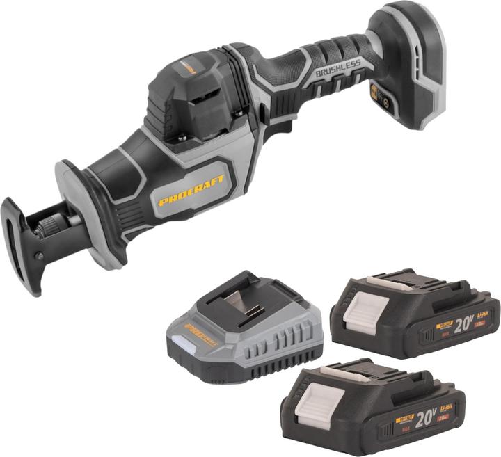 Produktbild Procraft Industrial RS20Abb Recipro Säbelsäge 20 V Brushless + 2x Akku 2,0 Ah + Ladegerät