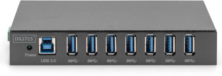 Produktbild Digitus USB 3.0 HUB, 7 Port, Industrial, Metal inkl. PSU 15-kV-ESD, Tisch-, Wand-, DIN-Schienenmontage (USB-C, 7 Ports)