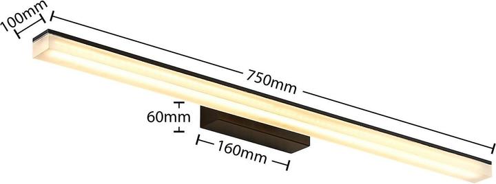 Actual product image Lucande Lisana LED wall light, IP44, 75 cm (1030 lm)