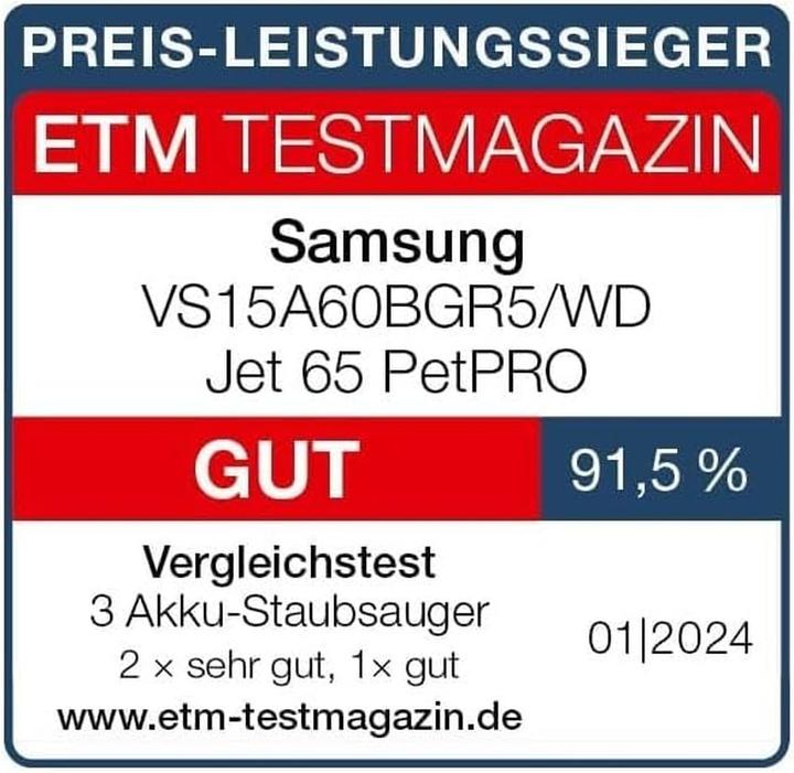 Actual product image Samsung Jet 65 PetPRO VS15A60BGR5/WD