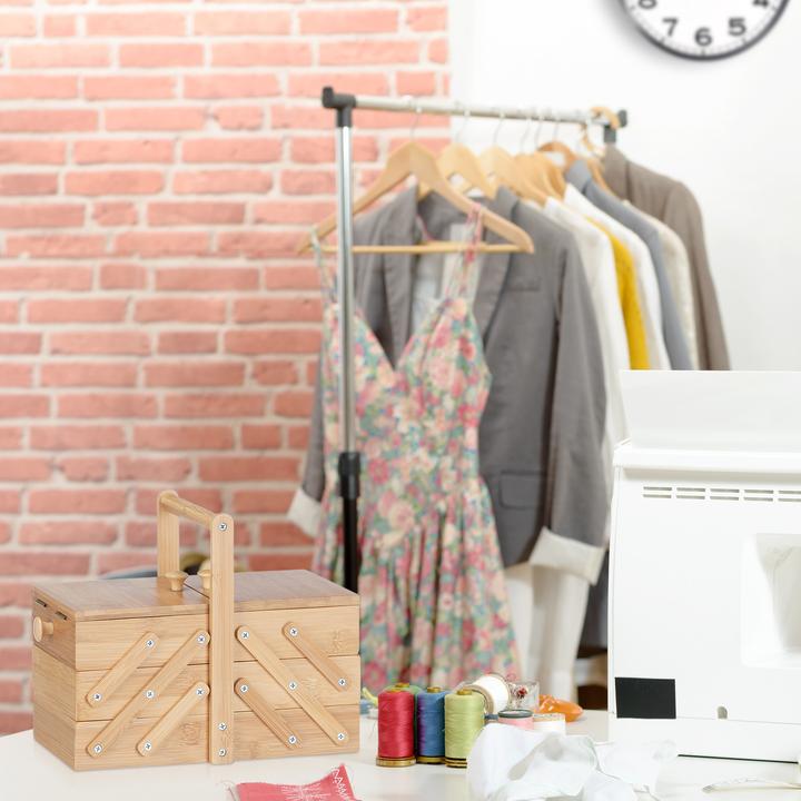 Actual product image Relaxdays Bamboo sewing box