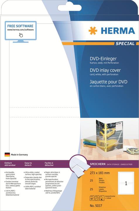 Actual product image HERMA DVD insert A4