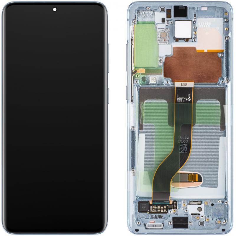 Samsung Display Unit für Galaxy S20+ 5G G986 / S20+ G985, w/o Camera, Cloud blau (Display), Mobilger