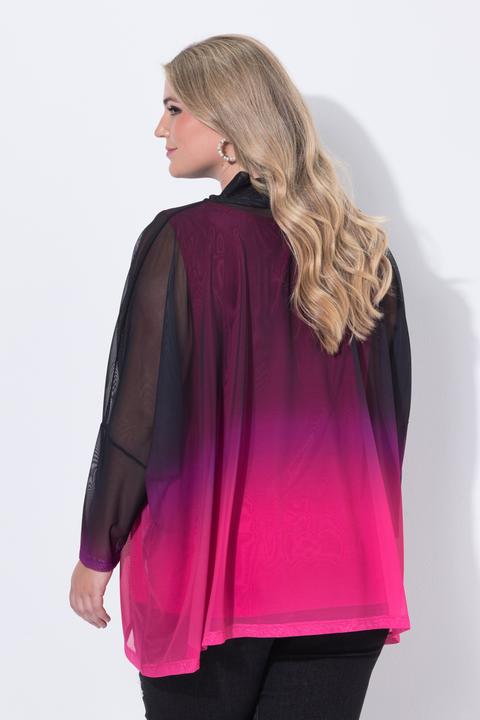 Immagine prodotto Miamoda Blusa dal taglio oversize in mesh con gradiente di colore e top coprente (46, 48)