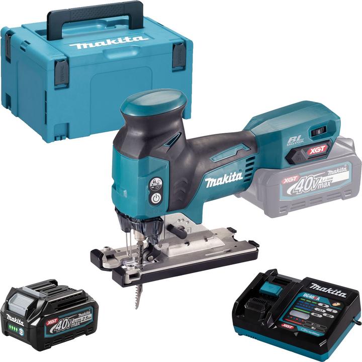 Produktbild Makita Akku-Pendelhubstichsäge JV001GD101 | 40 Volt, 1x 2,5 Ah Akku, Schnellladegerät
