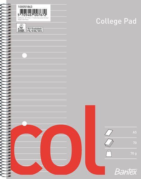 Actual product image Bantex Col notebook 70 sheets (A5, Lined)