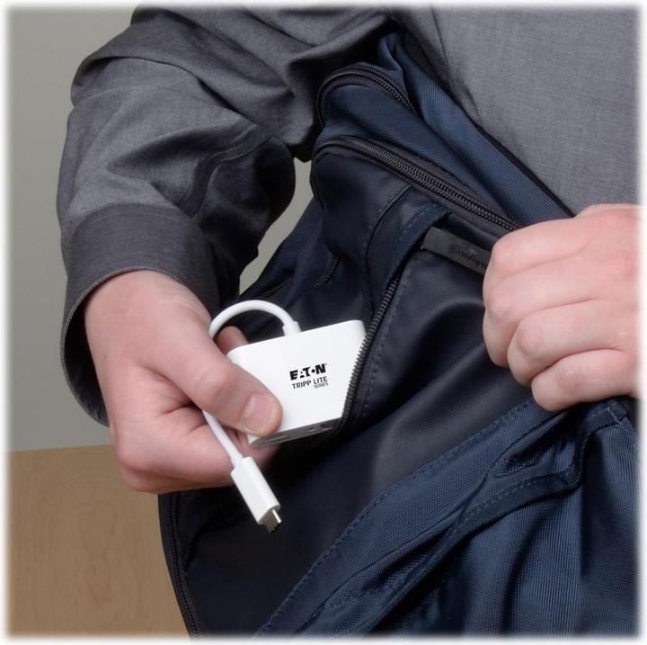 Actual product image Eaton USB-C to HDMI Adapter with USB-A Port and PD Charging HDCP White (USB-C, 1 portion)