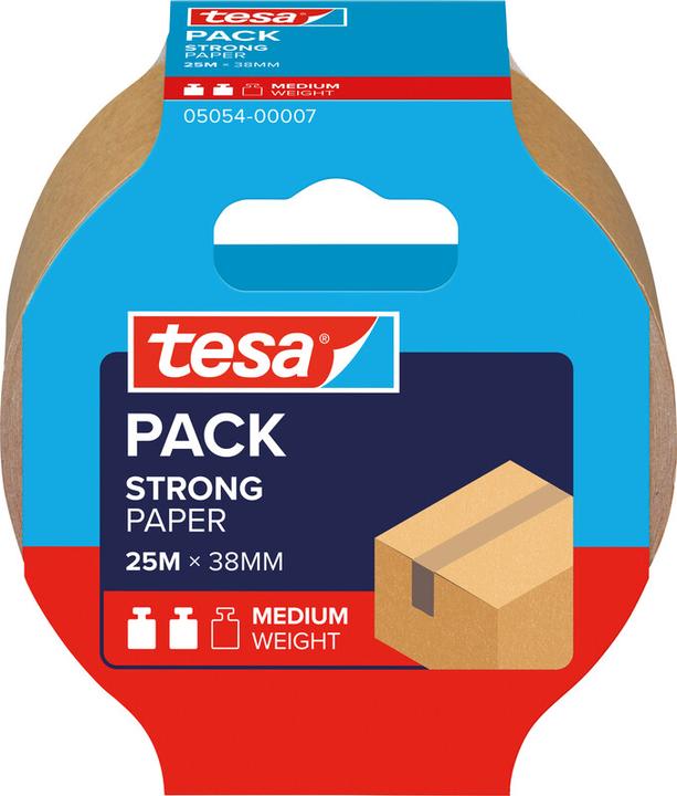 Image du produit tesa tesapack PAPER ecoLogo Ruban d'emballage - Ruban pour paquets en papier respectueux de (38 mm)