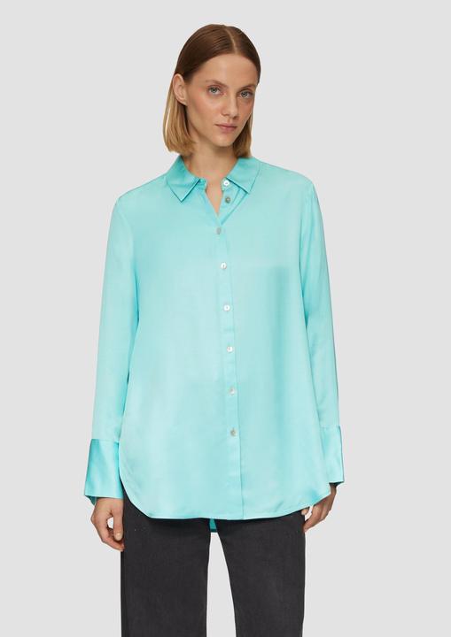 Immagine prodotto s.Oliver Bluse Longbluse aus Viskosesatin mit Perlmuttknöpfen (36)
