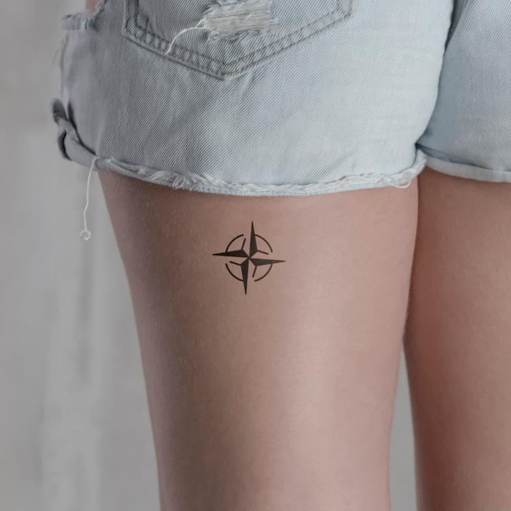 Actual product image minink Temporary tattoo - Compass