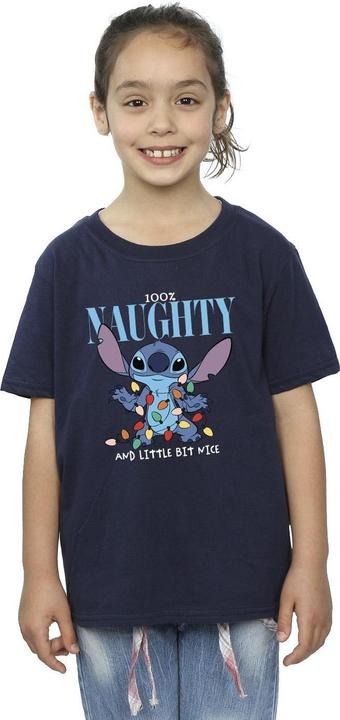 Actual product image Disney Girls Lilo & Stitch Naughty & Nice Cotton T-Shirt (116)