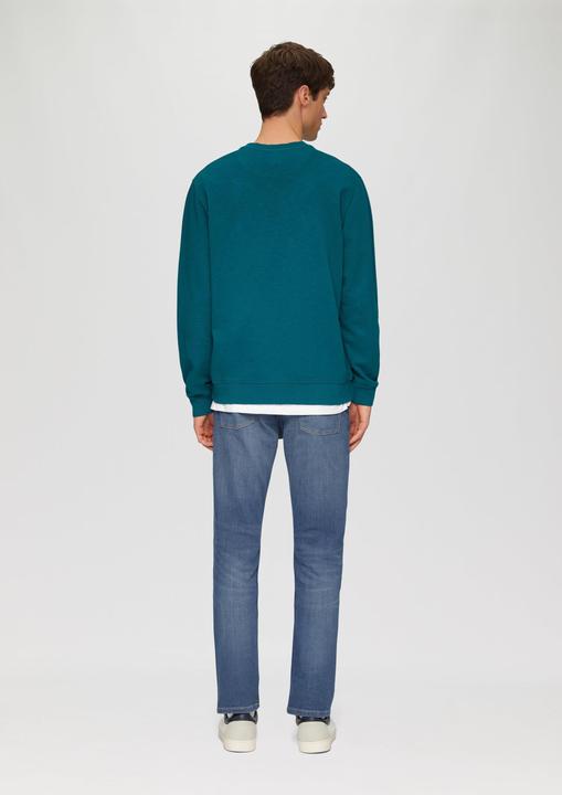 Produktbild s.Oliver Sweatshirt Sweatshirt mit Garment Dye und Logo-Detail (L)