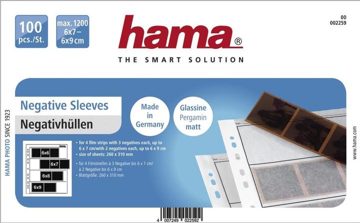 Image du produit Hama Enveloppes négatives glassine (A4, 100 x)