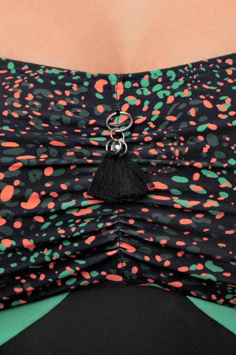Produktbild Ulla Popken Tankini, Punkte, Quaste, Softcups, längeres Oberteil (46 B)