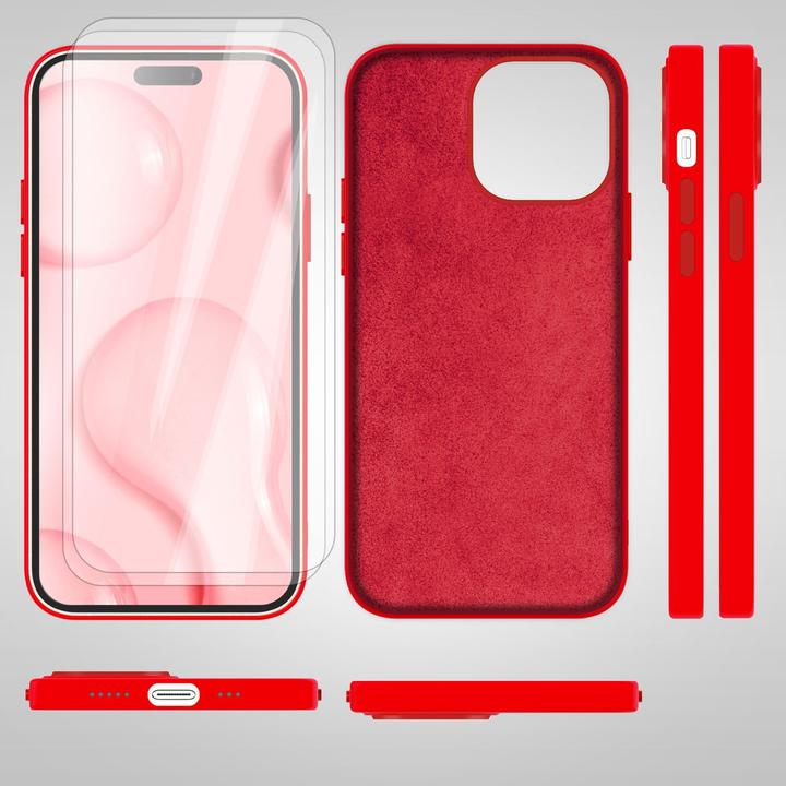 Produktbild Nalia Liquid Silikon Hülle mit MagSafe Funktion & 2x Display Schutzglas (Apple iPhone 14 Pro)