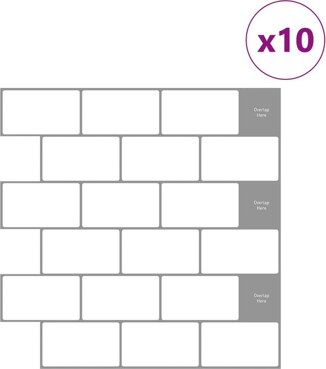 Produktbild vidaXL U-Bahn-Fliesendeko