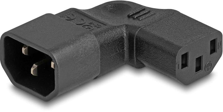 Delock Netzadapter IEC 60320 - C14 auf C13, Stecker / Buchse, 10 A, 90ï¿½ links / rechts gewinkelt (C14, C13, C13)