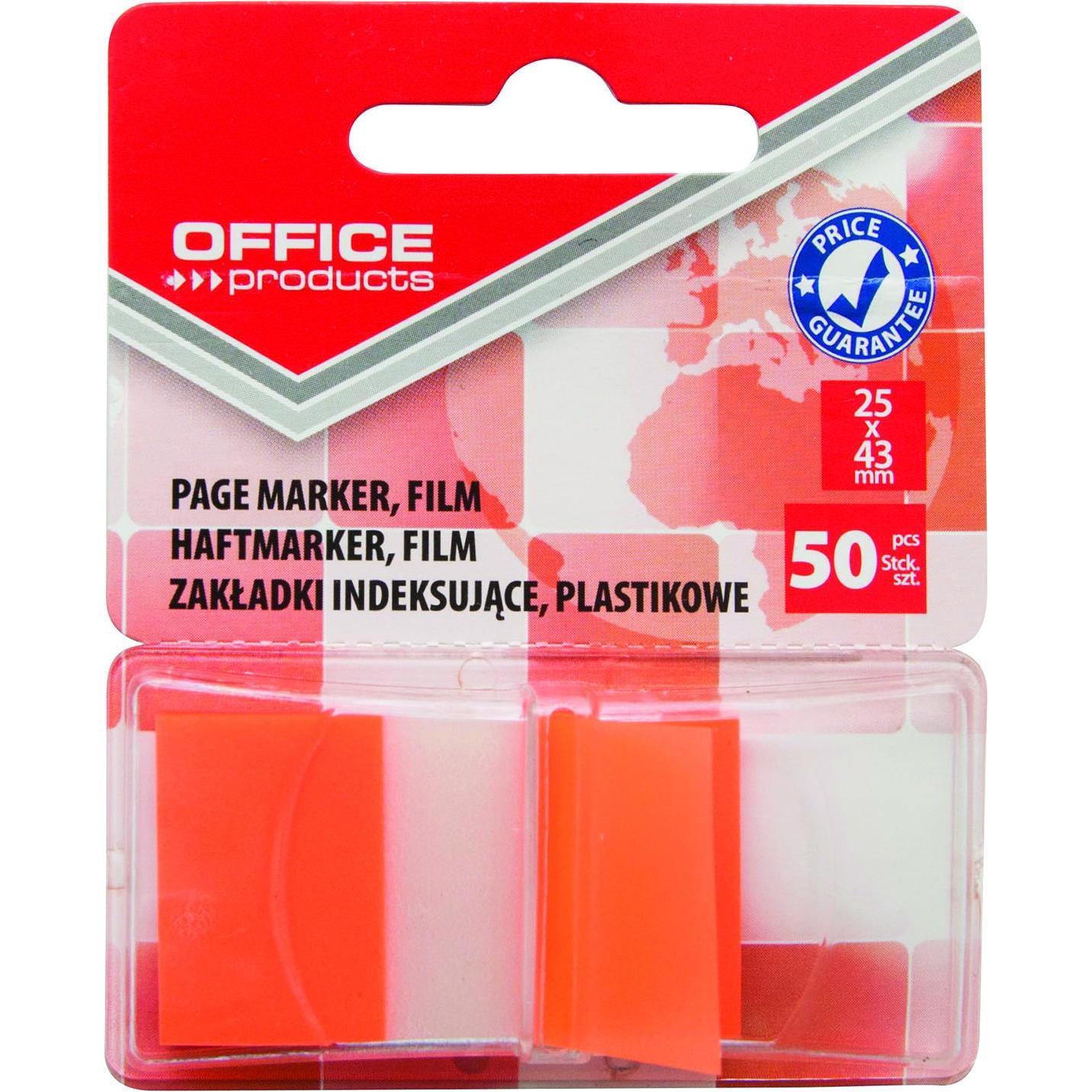 Office Products Abheftregister pp, 25x43 mm, 50 register, blister, orange (41941616)