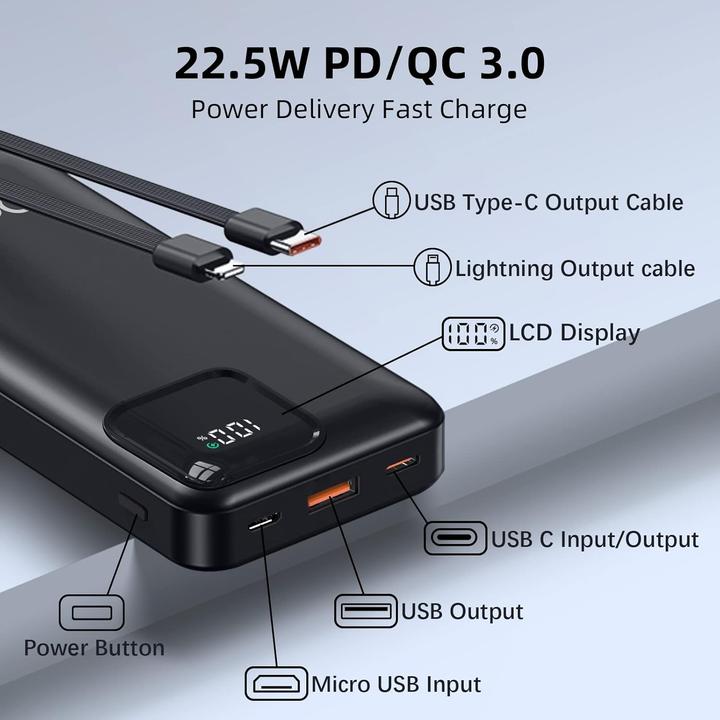 Image du produit Odetrik Powerbank mit Schnellladefunktion (20000 mAh, 22.50 W)
