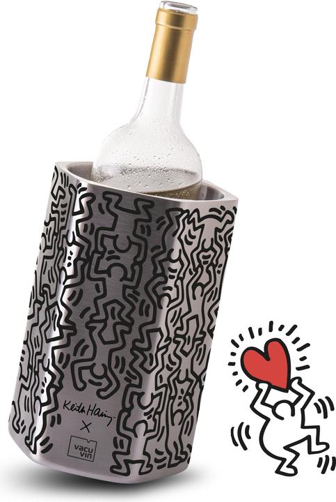 Actual product image Vacu Vin Flaschenkühler Keith Haring Schwarz/Silber