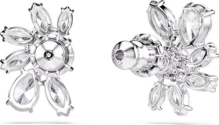 Swarovski Mesmera Ohrstecker Verschiedene Schliffe Blume Weiss Rhodiniert (Metaal)