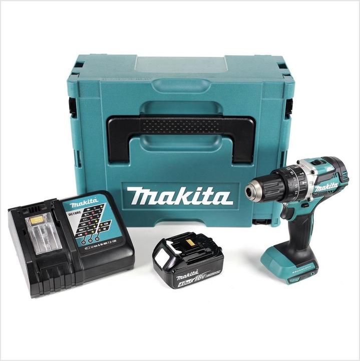 Produktbild Makita DHP 484 RM1J 18V Brushless Li-Ion Akku Schlagbohrschrauber im Makpac inkl. 1x BL 1840 B 4,0 (Akkubetrieb)