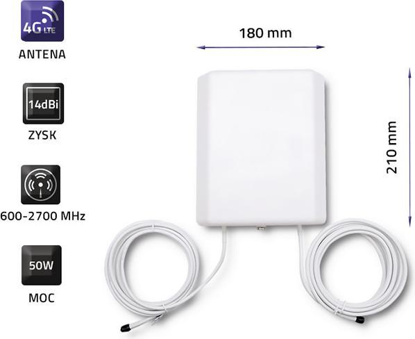 Actual product image Qoltec 57020 4G LTE Antenna |14 dBi | Outdoor