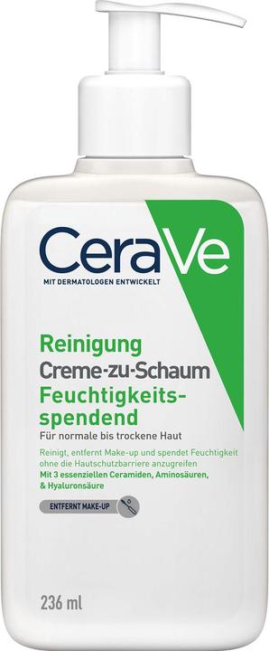 CeraVe Creme-zu-Schaum Reinigung für normale bis trockene Haut (Reinigungsschaum, 236 ml)